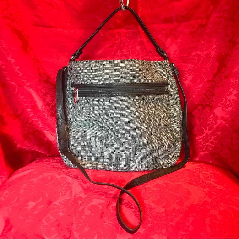 Thirty-one Everything crossbody - black dots tweed